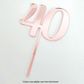 CAKE CRAFT | #40 | 9CM | ROSE GOLD MIRROR | ACRYLIC CAKE TOPPER