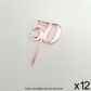 CAKE CRAFT | #50 | 3.5CM | ROSE GOLD MIRROR | ACRYLIC CUPCAKE TOPPER | 12 PACK