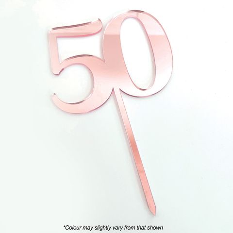 fifty cake topper gold