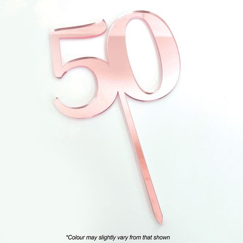 CAKE CRAFT | #50 | 9CM | ROSE GOLD MIRROR | ACRYLIC CAKE TOPPER