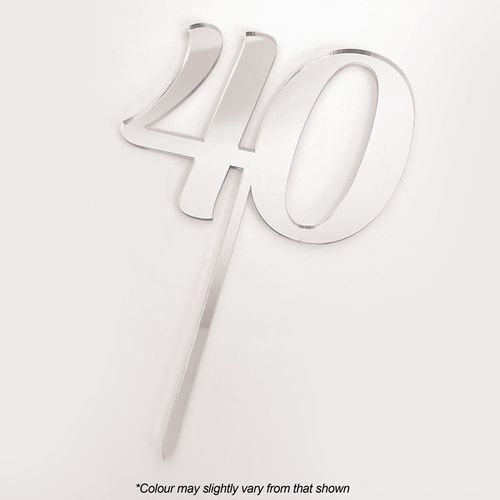 CAKE CRAFT | #40 | 9CM | SILVER MIRROR | ACRYLIC CAKE TOPPER