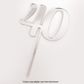 CAKE CRAFT | #40 | 9CM | SILVER MIRROR | ACRYLIC CAKE TOPPER