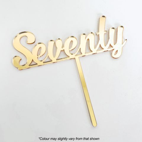 CAKE CRAFT | SEVENTY | GOLD | ACRYLIC CAKE TOPPER