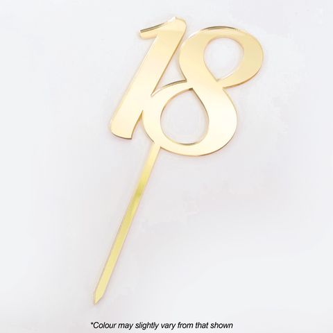 CAKE CRAFT | #18 | 9CM | GOLD MIRROR | ACRYLIC CAKE TOPPER