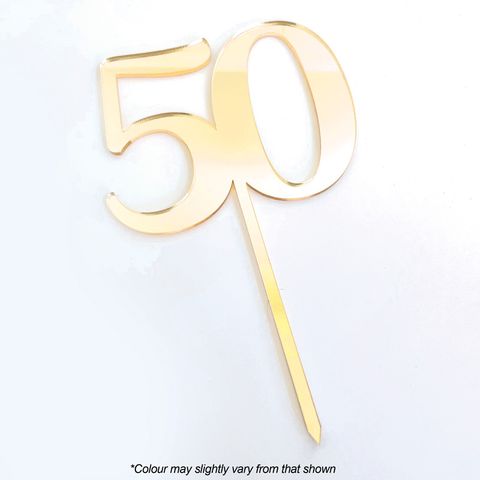 CAKE CRAFT | #50 | 9CM | GOLD MIRROR | ACRYLIC CAKE TOPPER