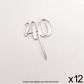 CAKE CRAFT | #40 | 3.5CM | SILVER MIRROR | ACRYLIC CUPCAKE TOPPER | 12 PACK