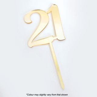 CAKE CRAFT | #21 | 9CM | GOLD MIRROR | ACRYLIC CAKE TOPPER