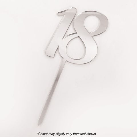 CAKE CRAFT | #18 | 9CM | SILVER MIRROR | ACRYLIC CAKE TOPPER