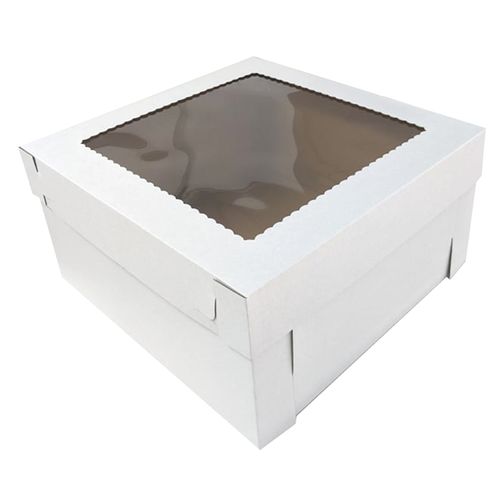 16X16X8 INCH CAKE BOX & LID WITH WINDOW | CORRUGATED