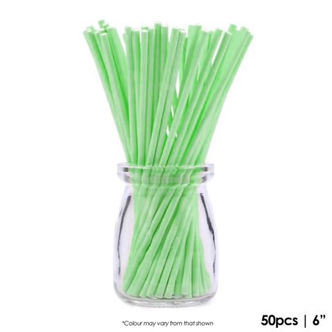 CAKE CRAFT | 6 INCH LOLLIPOP STICKS | GREEN | PACK OF 50