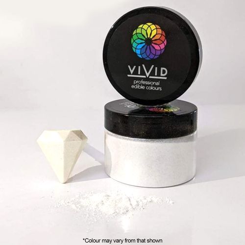 VIVID | PLATINUM WHITE SHIMMER | EDIBLE METALLIC DUST | 50G