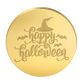 HAPPY HALLOWEEN ROUND | GOLD | MIRROR TOPPER | 50 PACK