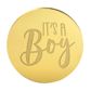 IT’S A BOY ROUND | GOLD | MIRROR TOPPER | 50 PACK