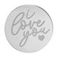I LOVE YOU ROUND | SILVER | MIRROR TOPPER | 50 PACK