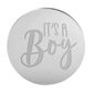 IT’S A BOY ROUND | SILVER | MIRROR TOPPER | 50 PACK