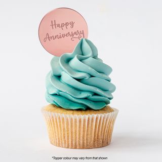 HAPPY ANNIVERSARY ROUND | ROSE GOLD | MIRROR TOPPER