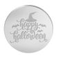 HAPPY HALLOWEEN ROUND | SILVER | MIRROR TOPPER | 50 PACK