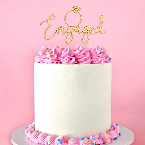 CAKE CRAFT | METAL TOPPER | ENGAGED | GOLD