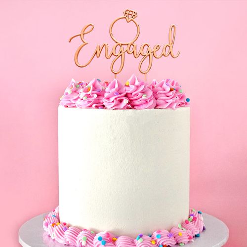 CAKE CRAFT | METAL TOPPER | ENGAGED | ROSE GOLD