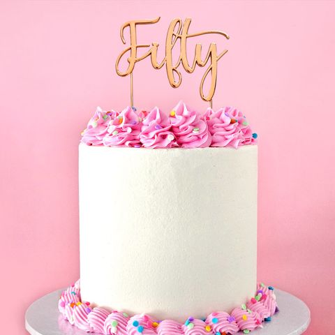 CAKE CRAFT | METAL TOPPER | FIFTY | ROSE GOLD