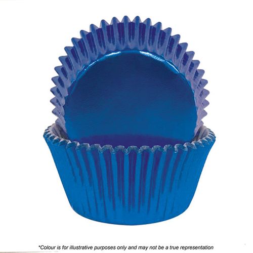 CAKE CRAFT | 408 BLUE FOIL BAKING CUPS | PACK OF 72