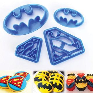 BATMAN & SUPERMAN SET | COOKIE CUTTER | 4 PIECES