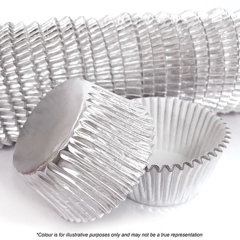 CAKE CRAFT | 408 SILVER FOIL BAKING CUPS | PACK OF 500