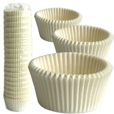 Sleeve White Mini Baking Cups 500/sleeve