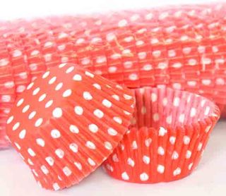 700 BAKING CUPS - RED POLKA DOTS - 500 PIECE PACK