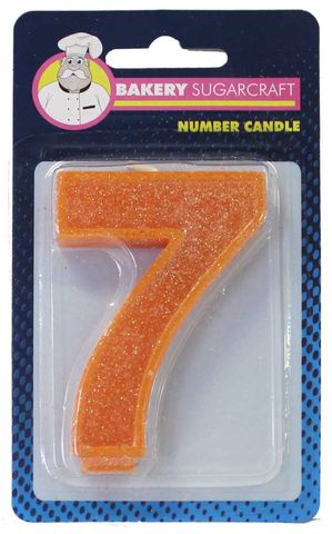 GLITTER NUMERAL CANDLE - 7 (12)