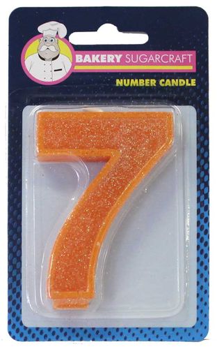 GLITTER NUMERAL CANDLE - 7 (12)