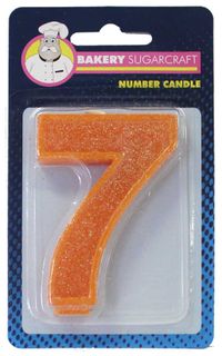 GLITTER NUMERAL CANDLE - 7 (12)