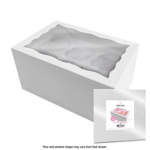 CAKE CRAFT | CUPCAKE BOX | 6 HOLES | STANDARD | 5 INCH HIGH | RETAIL PACK