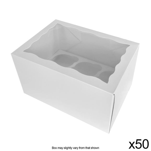 CUPCAKE BOX 6 HOLES STANDARD 5 INCH HIGH BULK PACK 50