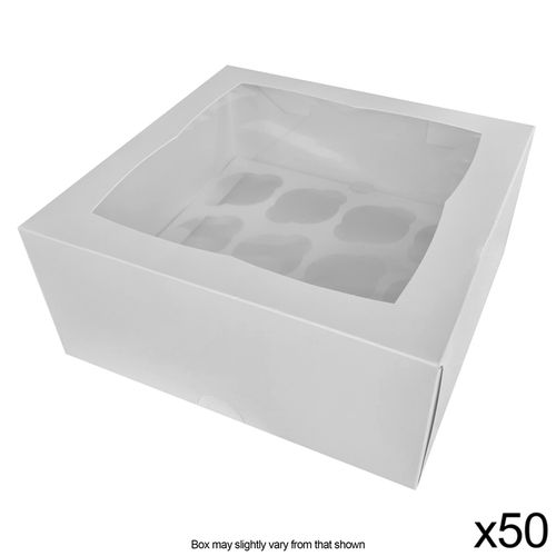 CUPCAKE BOX | 12 HOLES | STANDARD | 5 INCH HIGH | BULK PACK  50