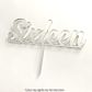 NUMBER SIXTEEN SILVER MIRROR ACRYLIC CAKE TOPPER