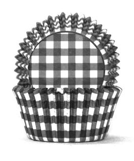 700 BAKING CUPS - BLACK GINGHAM - 100 PIECE PACK