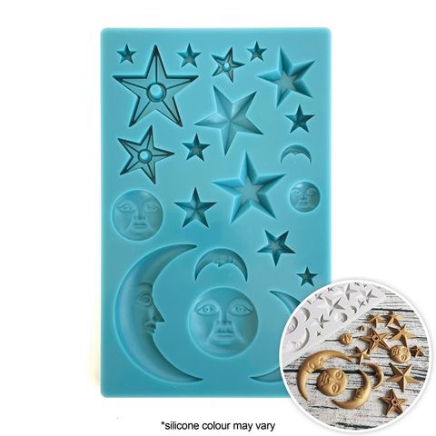 ASSORTED MOON & STARS SILICONE MOULD