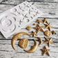 ASSORTED MOON & STARS SILICONE MOULD