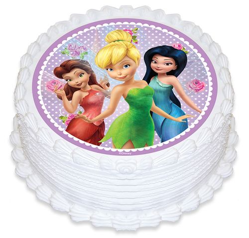 DISNEY FAIRIES ROUND EDIBLE ICING IMAGE - 6.3 INCH / 16CM