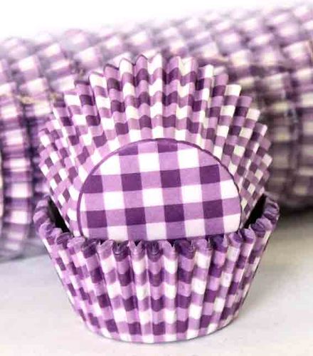 408 BAKING CUPS - PURPLE GINGHAM - 500 PIECE PACK