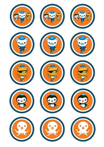 OCTONAUTS 2 INCH/5CM CUPCAKE IMAGE SHEET - 15 PER SHEET