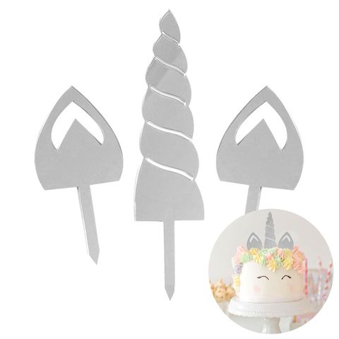 CAKE CRAFT | UNICORN | SILVER MIRROR | ACRYLIC TOPPER