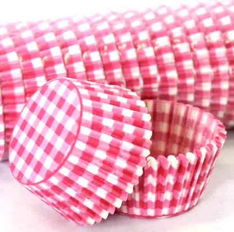 700 BAKING CUPS - HOT PINK GINGHAM - 500 PIECE PACK