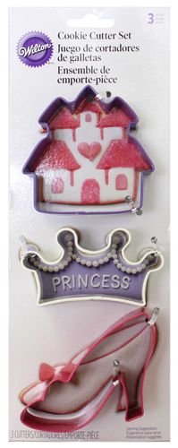 WILTON - PRINCESS 3 PIECE COOKIE CUTTER SET