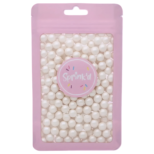 SPRINK'D | 8MM SUGAR BALLS PEARL | WHITE | 100G