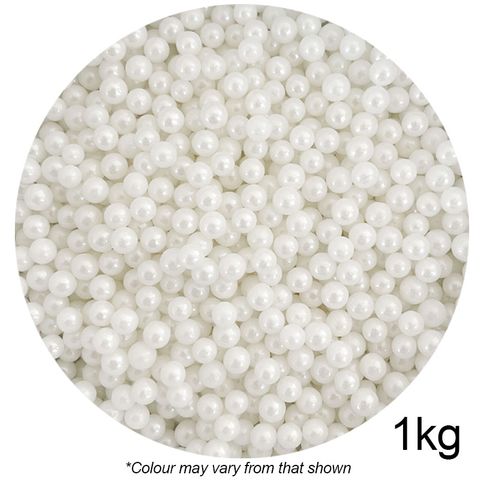 SPRINK'D | 4MM SUGAR BALLS PEARL | WHITE | 1KG - BB 09/25