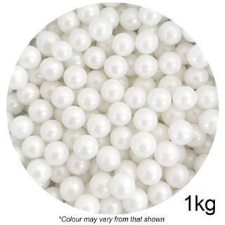 SPRINK'D | 8MM SUGAR BALLS PEARL | WHITE | 1KG