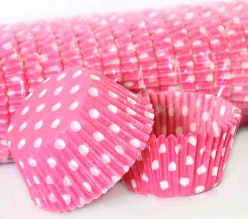 700 BAKING CUPS - HOT PINK POLKA DOTS - 500 PIECE PACK