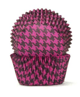 700 BAKING CUPS - PINK/BLACK HOUNDS TOOTH - 100 PIECE PACK
